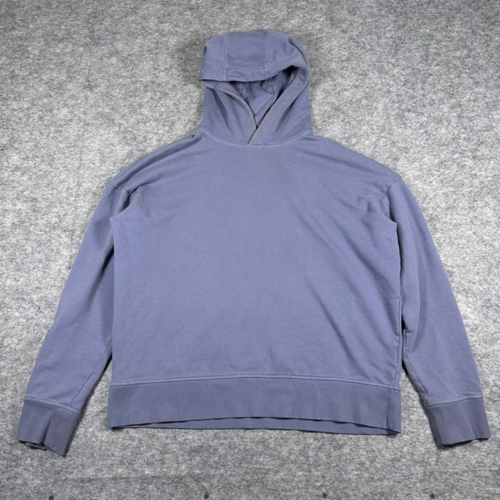 COS Hoodie Mens Large Purple Faded Relaxed Fit Cotton Pullover Sweatshirt